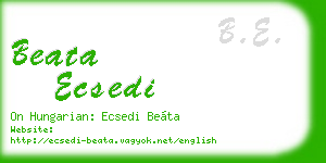 beata ecsedi business card